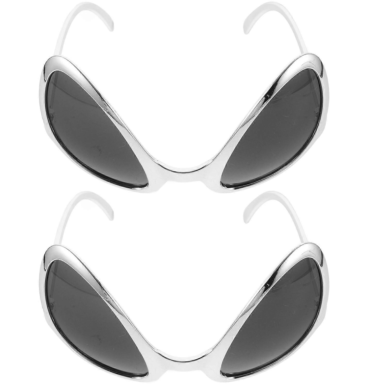 Quirky Glasses for Party and Festival Events Designed with a Silver Frame and Grey Lenses Suitable for Children in 2Pcs