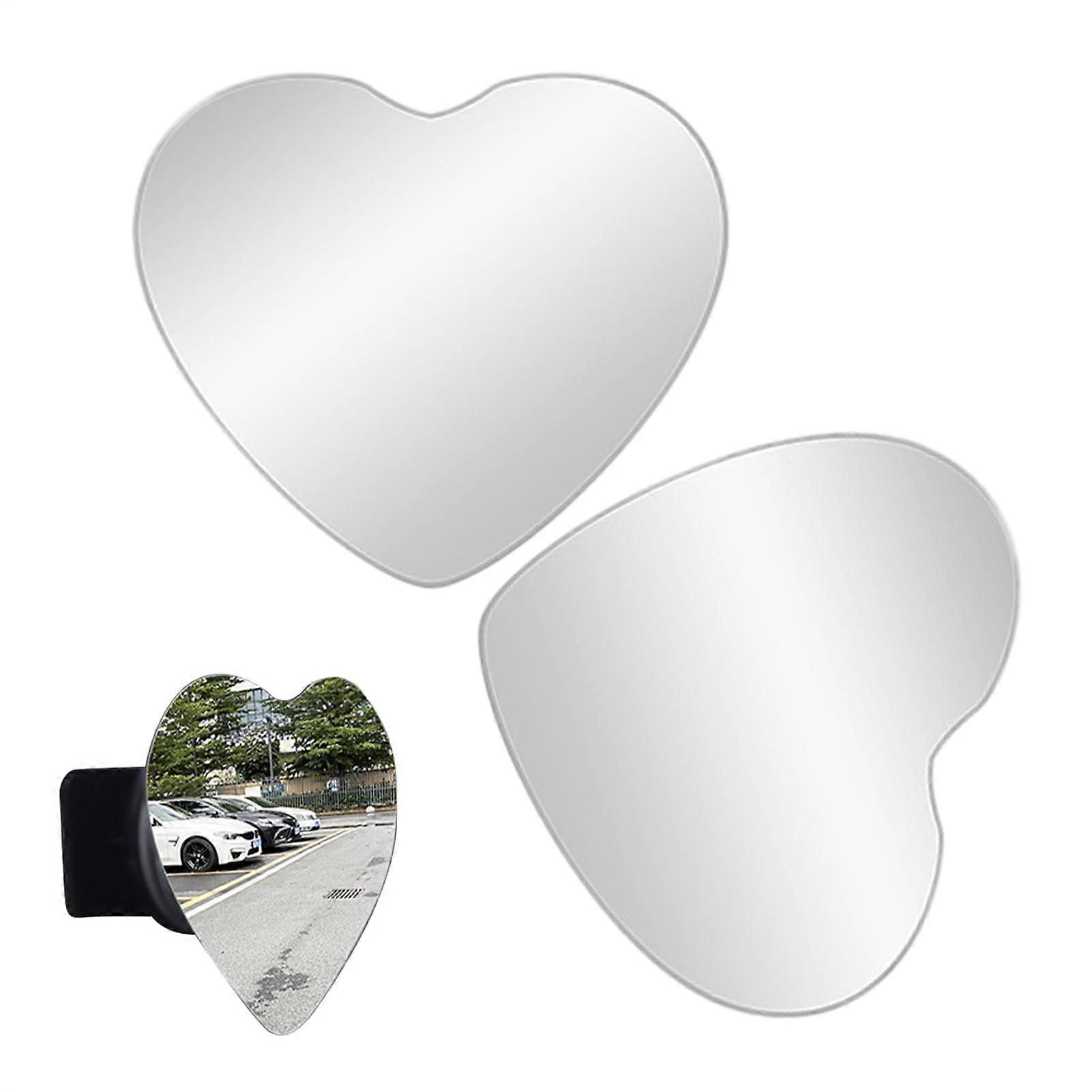 Blind Spot Side Mirror, Car Blind Spot Mirror, Adjustable Angle, Heart-Shaped Convex Rearview Mirror, Universal Fit