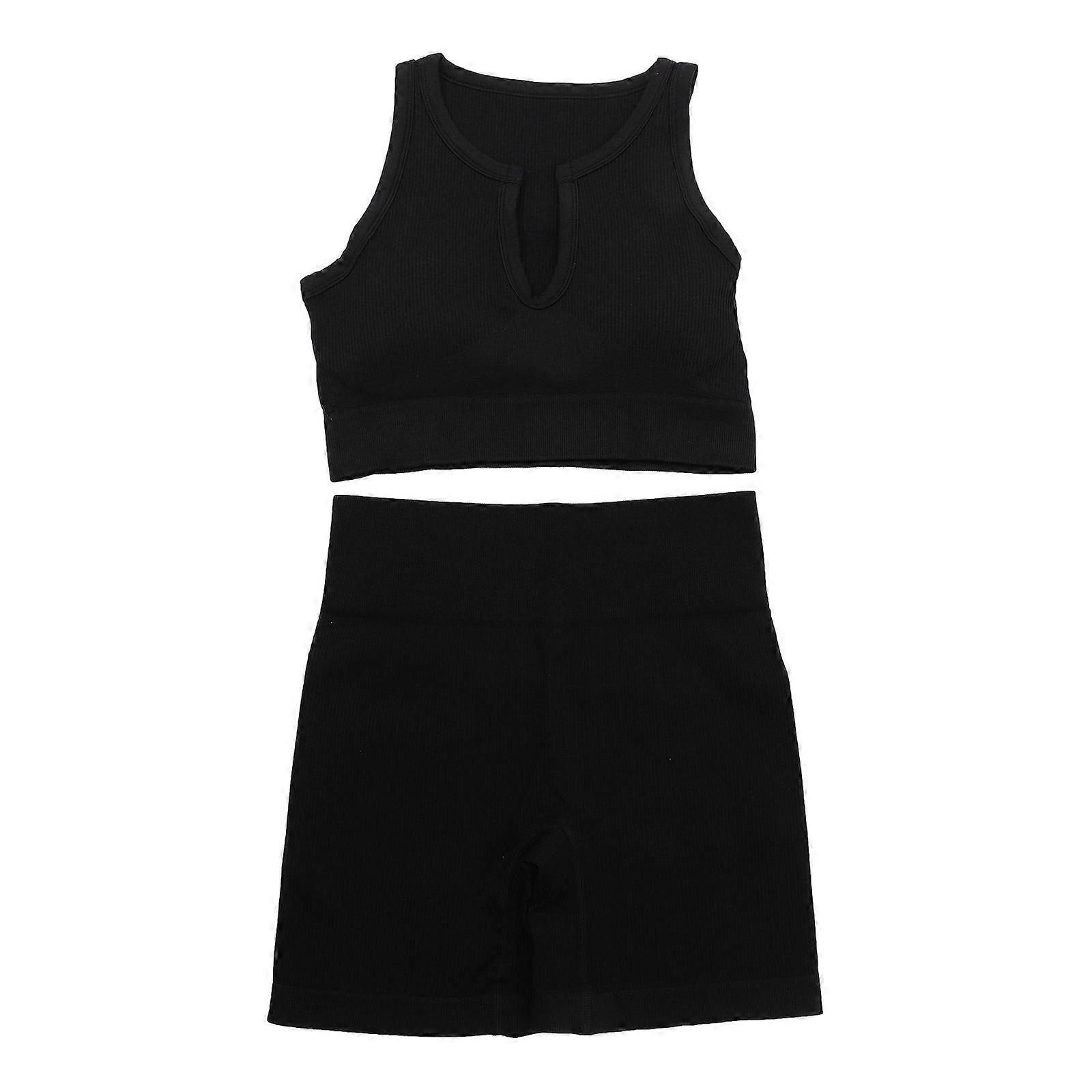Yoga Outfit Set For Women Comfortable Tight-Fitting Sportswear Perfect For Yoga Exercise Running Suitable For Black Color 1 Set