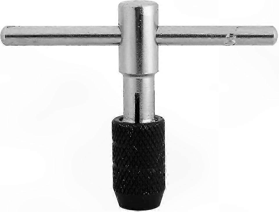 Adjustable T-Handle Tap Wrench for Precision Tool Use, Black and Silver, 1pc