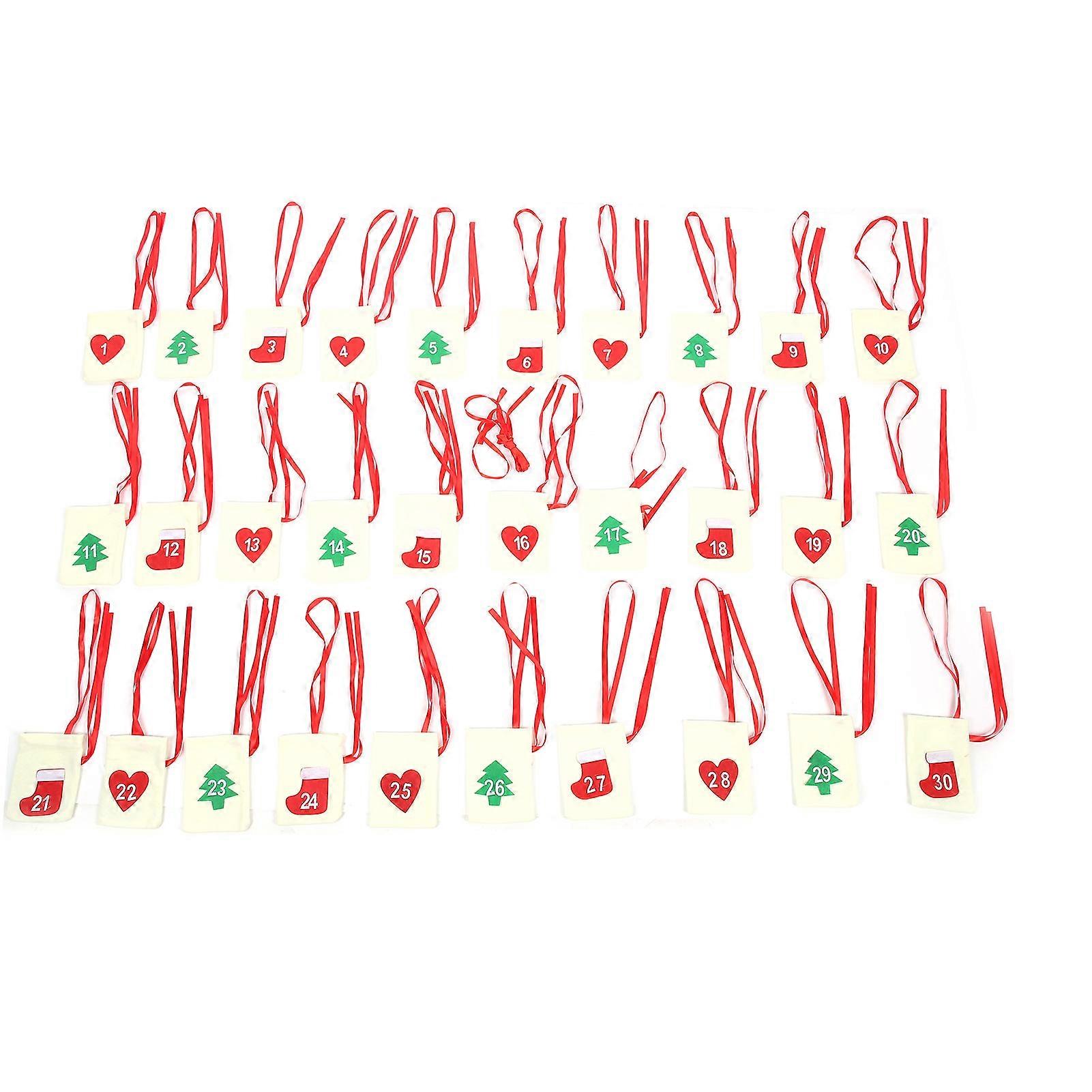 Christmas Advent Calendar Bags Xmas New Year Advent Calendar Drawstring Bags Gift1-30