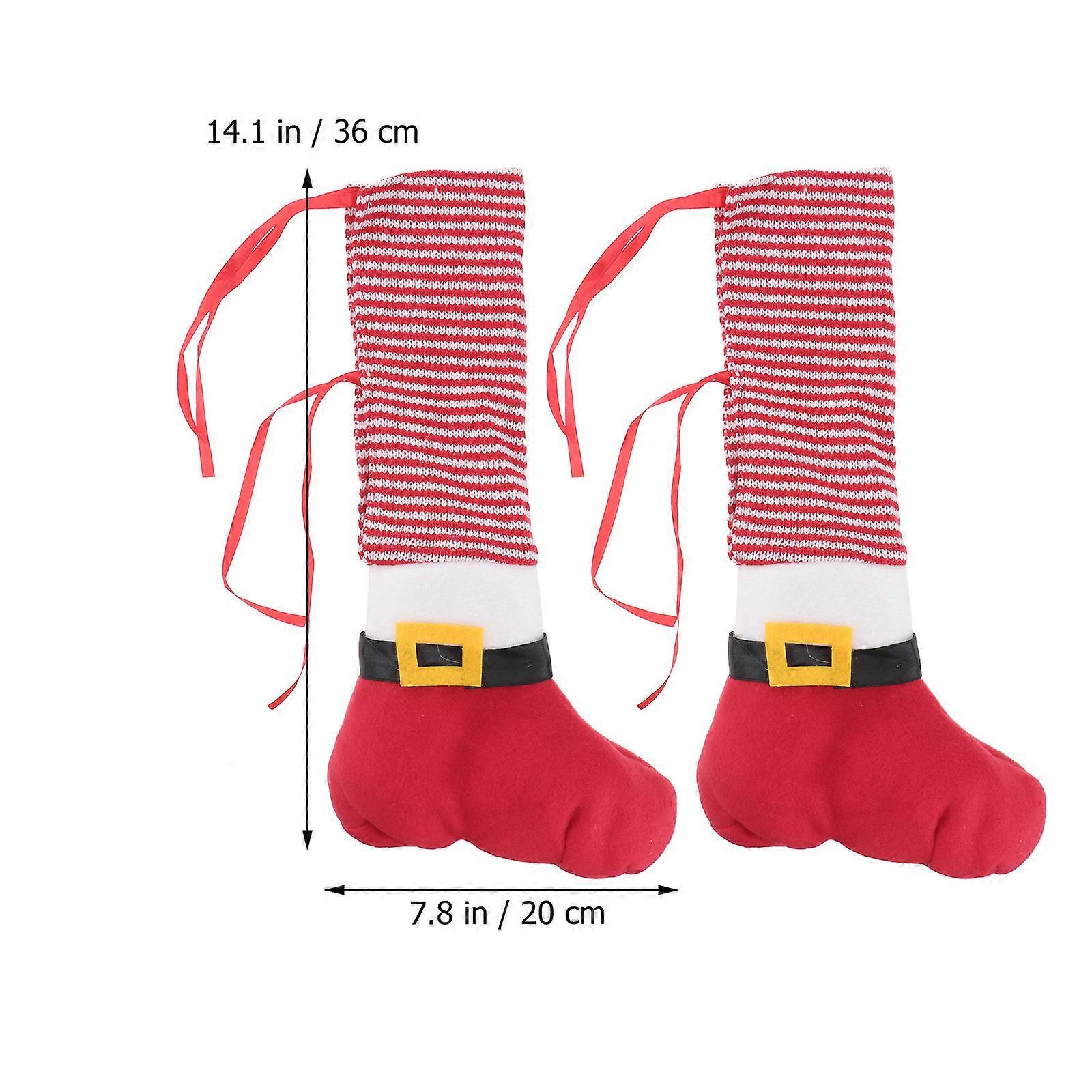 Snowflake Patterned Leg Booties for Chairs, Brighten Your Christmas Gatherings