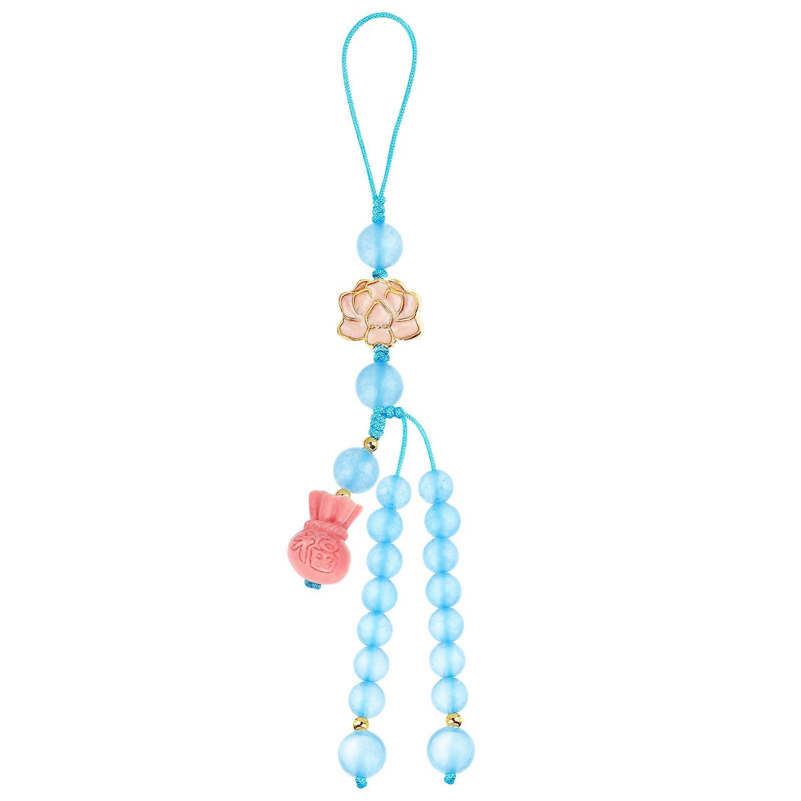 1pc Lotus Phone Pendant Mobile Charm Chinese Strap with Random Accessories Color