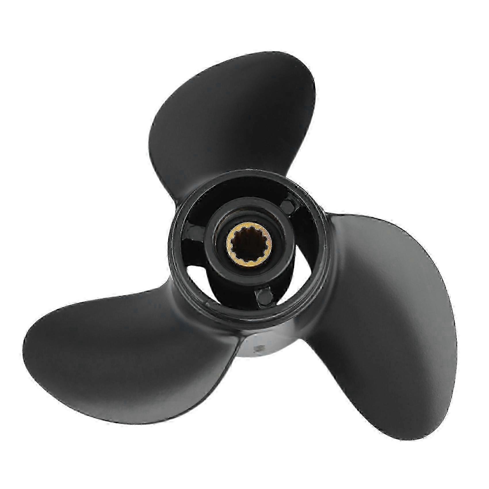 Marine three-bladed propeller, 12 splines 7.8x9 specification, Suitable for 4 - 6 hp outboard motors