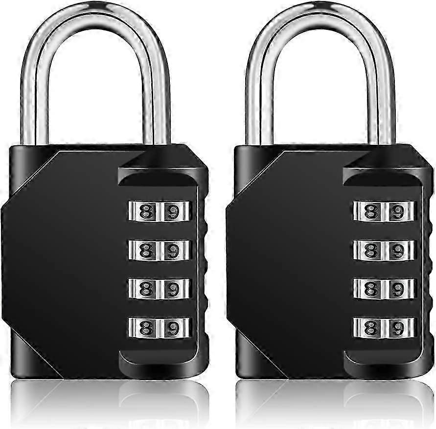 2 Pack Combination Padlocks, Locker Locks(Black)