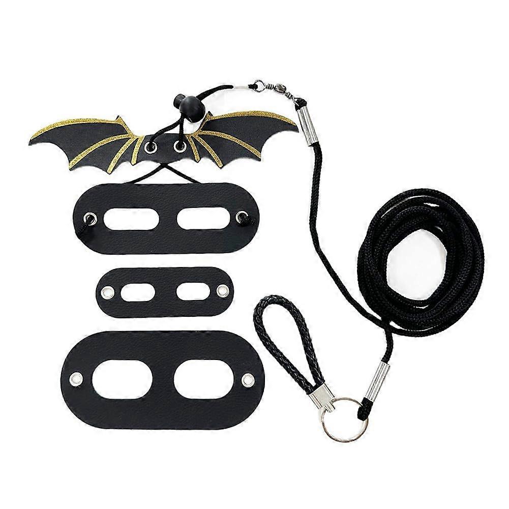 Set of tableware and leash, chest harness with strap for climbing animals, traction rope for squirrels, goldcolored
