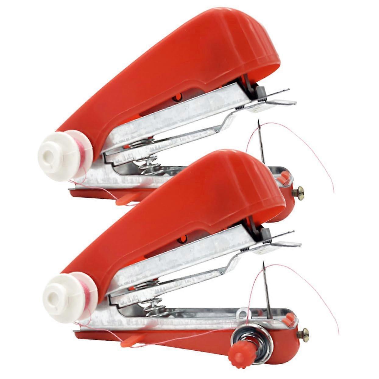 Mini Sewing Machine 2 Pack - Handheld Portable Sewing Device for Beginners, Easy to Use on Fabrics, Compact Size