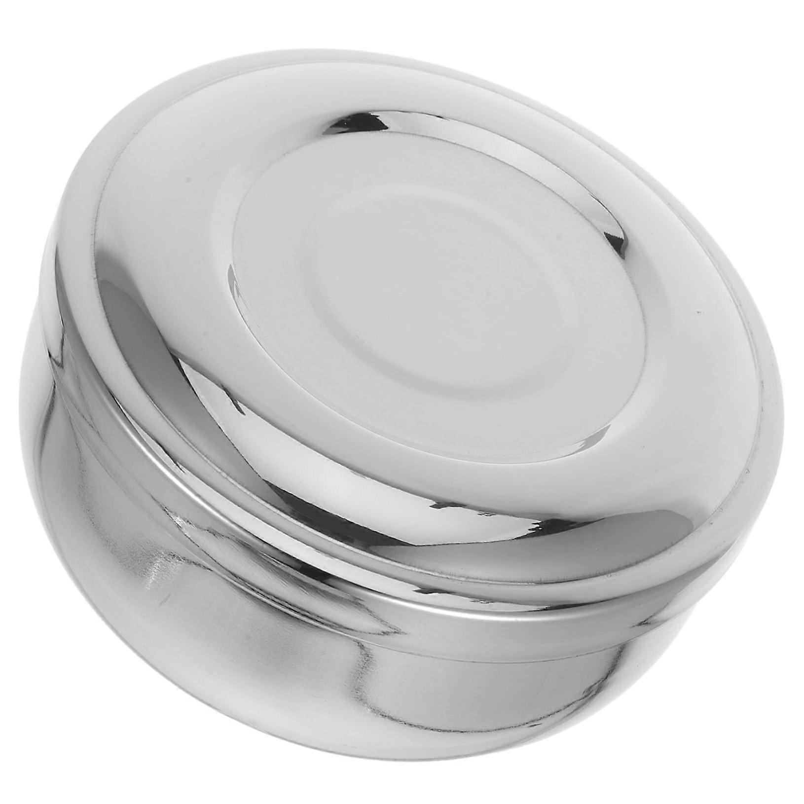 Shaving Soap Dish Bowl Stainless Steel Holder Tray for Foam and Razor with Beard Container Silver Finish