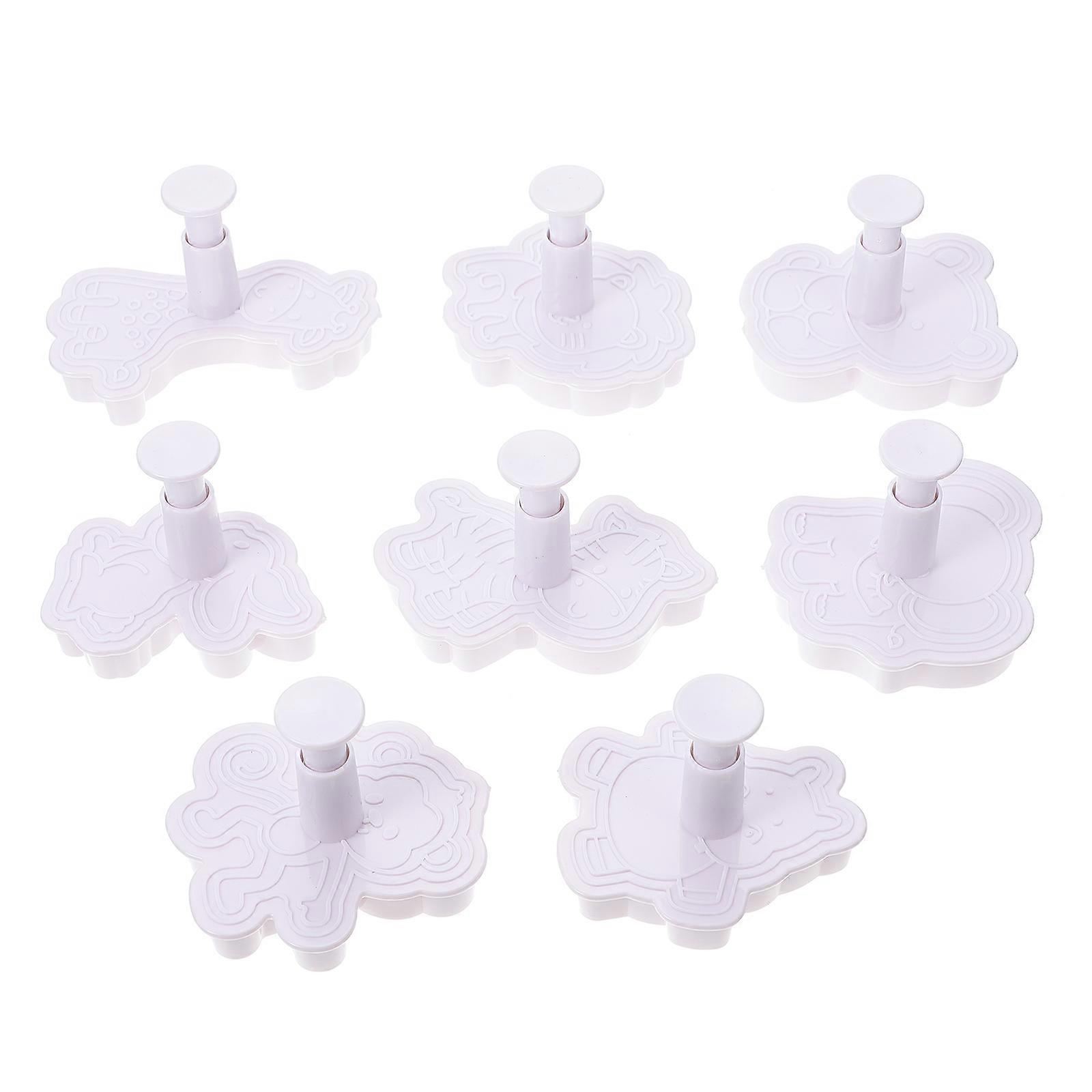 Creative Biscuit Baking Molds 8 Pcs Appearance Animal Shape Tools For Home Use With White PP Material