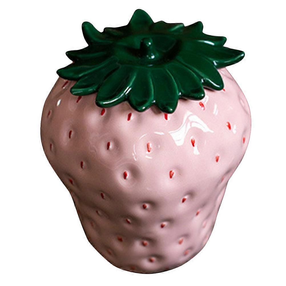 Strawberry Shaped Ceramic Airtight Food Grade Tea Storage Container Decorative Kitchen Jar for Home and Tea Ceremony Use