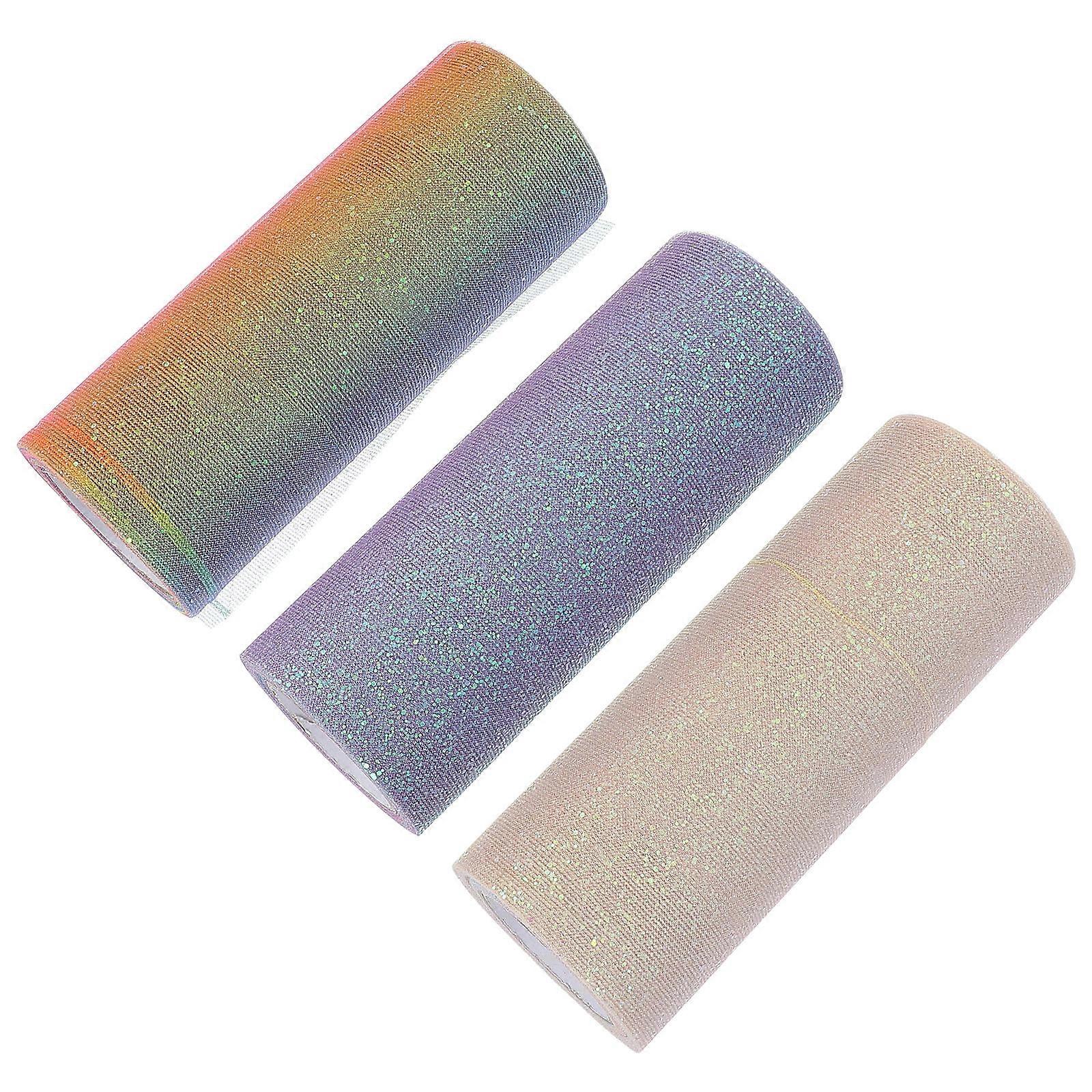بريق الشاش لفات 3 قطع لفة النسيج الملونة مناسبة لتغليف الهدايا زهرة التعبئة الحرف الديكور