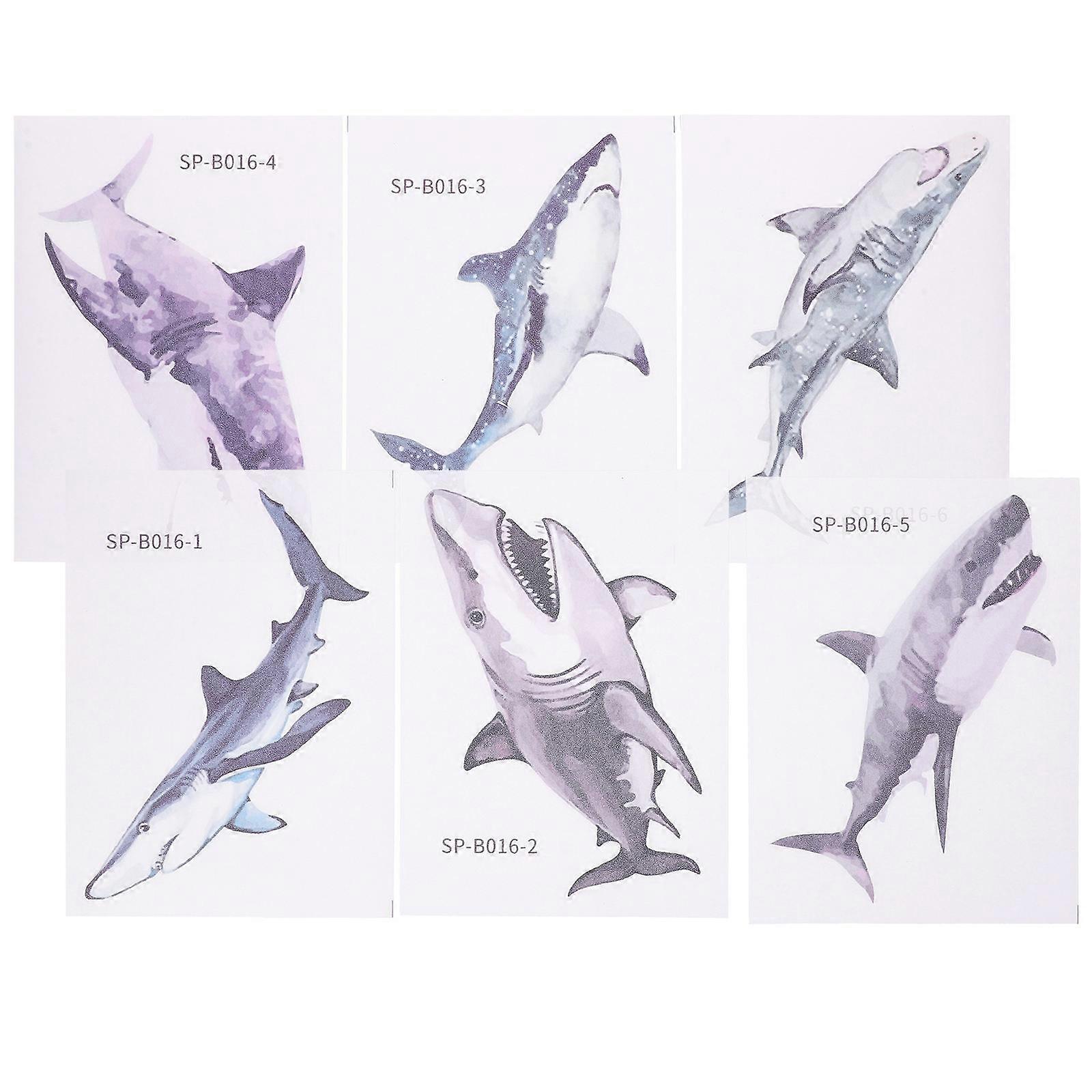 6PCS Cartoon Shark Non Slip Stickers for Bathtub Floor – Fun and Functional Bathroom Decorative Decals – Adhesive Safety Stickers for Slip Free