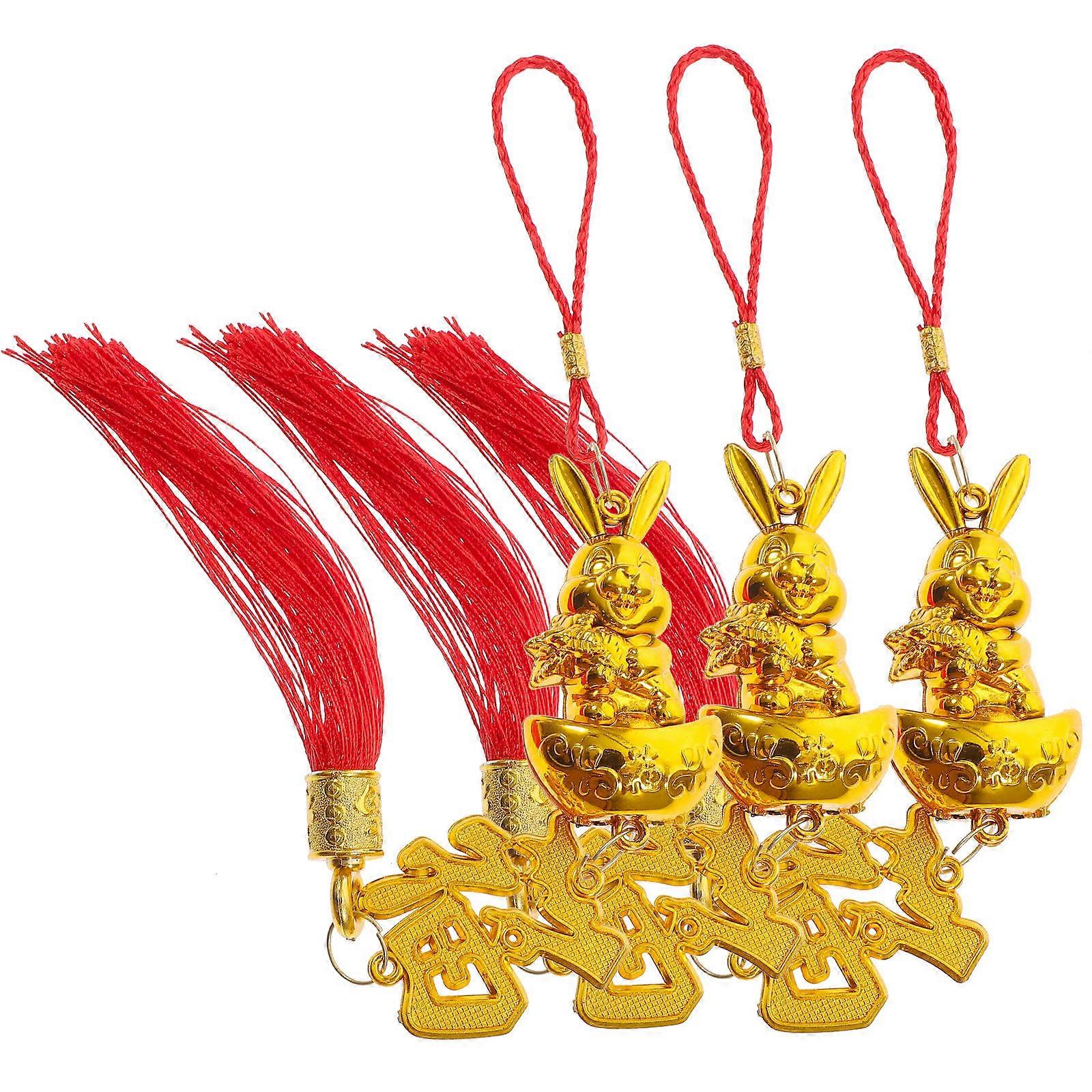 3Pack Delicate Design Rabbit Decoration For New Year And Festive Occasion Golden