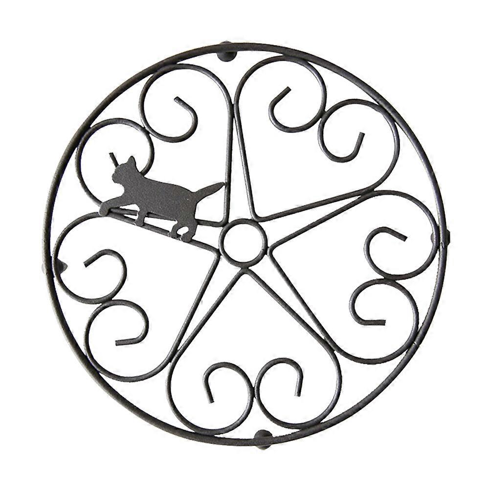 Black Iron Pot Mats with Cat Design Heat Resistant and Anti Scald for Home Use Ideal for Table