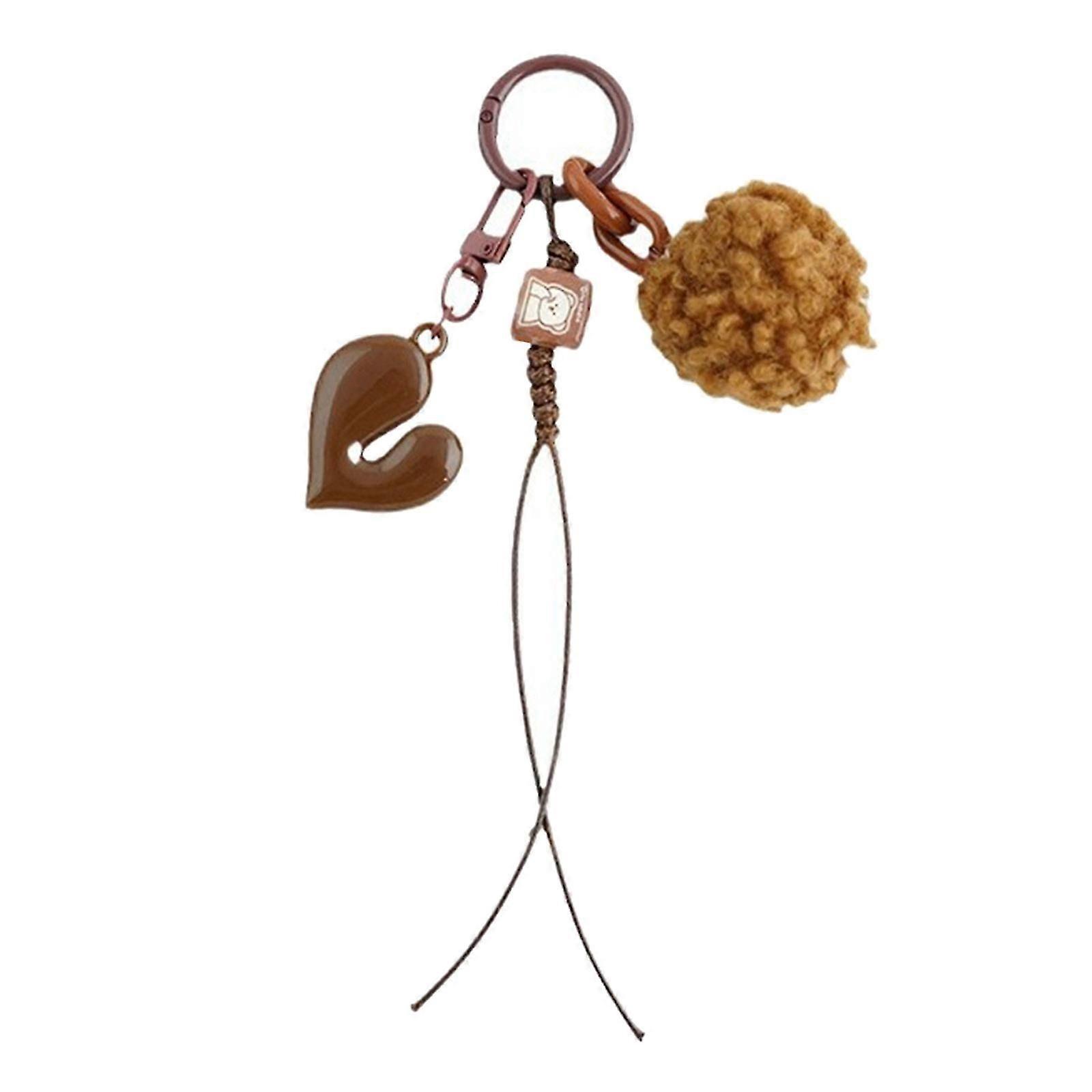 Unique Plush Heart Bear Keychain Elegant Heart Keychains Bag Decoration Adds A Touch Of Style To Your Bag Or Car Red
