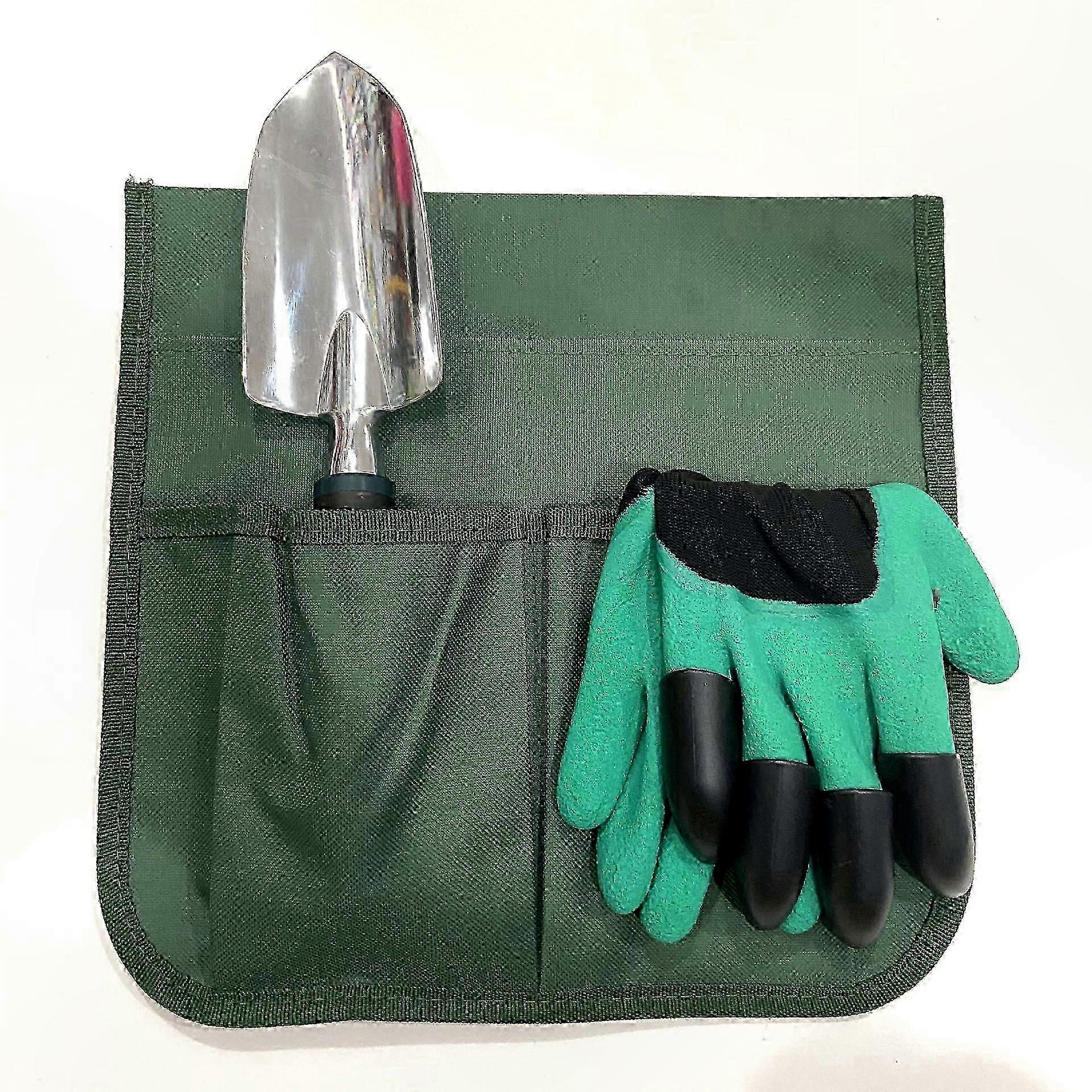 2-Pack Garden Tool Storage Bags with Side Pouches for Bench Hanging Organization Solutions