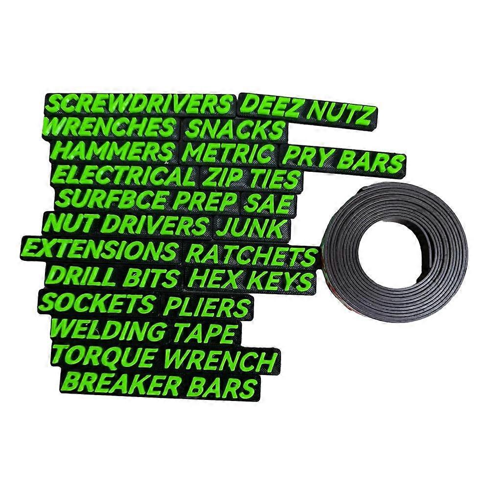 Magnetic Toolbox Drawer Tags for Tool Storage and Organization labels