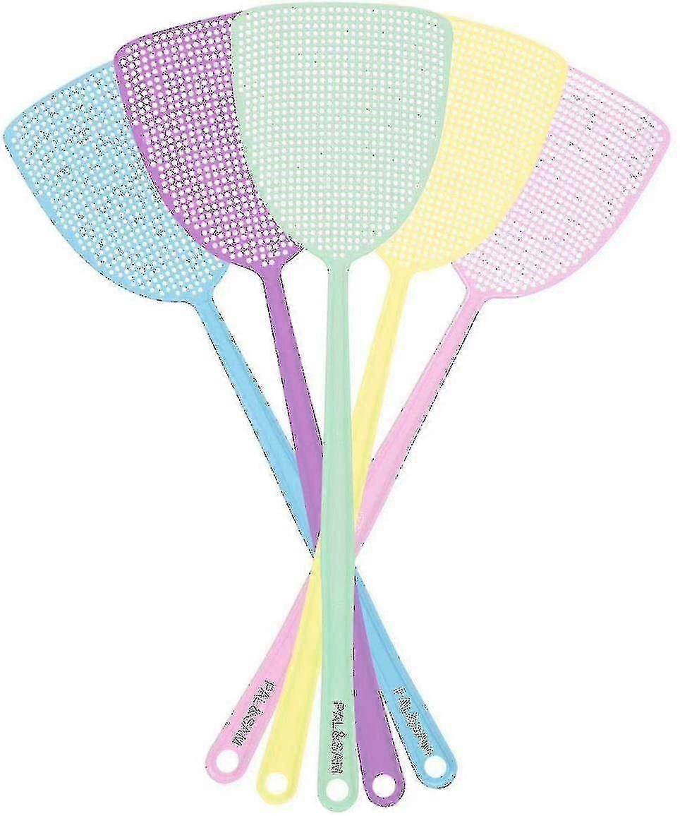 Fly Swatter Set, Strong Flexible Manual Swat, Assorted Colors, 5-Pack