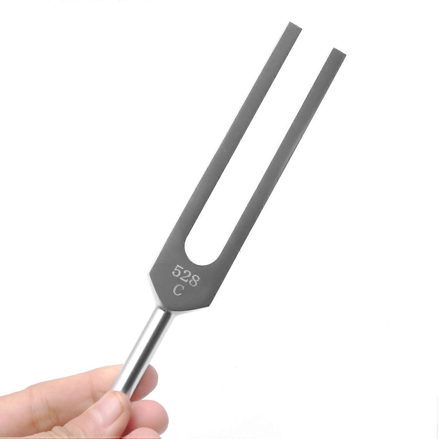 Aluminum Alloy Tuning Fork 528C 528Hz Pitchfork with Mallet Cleaning Cloth Carry Bag Sound Healing Musical Instrument