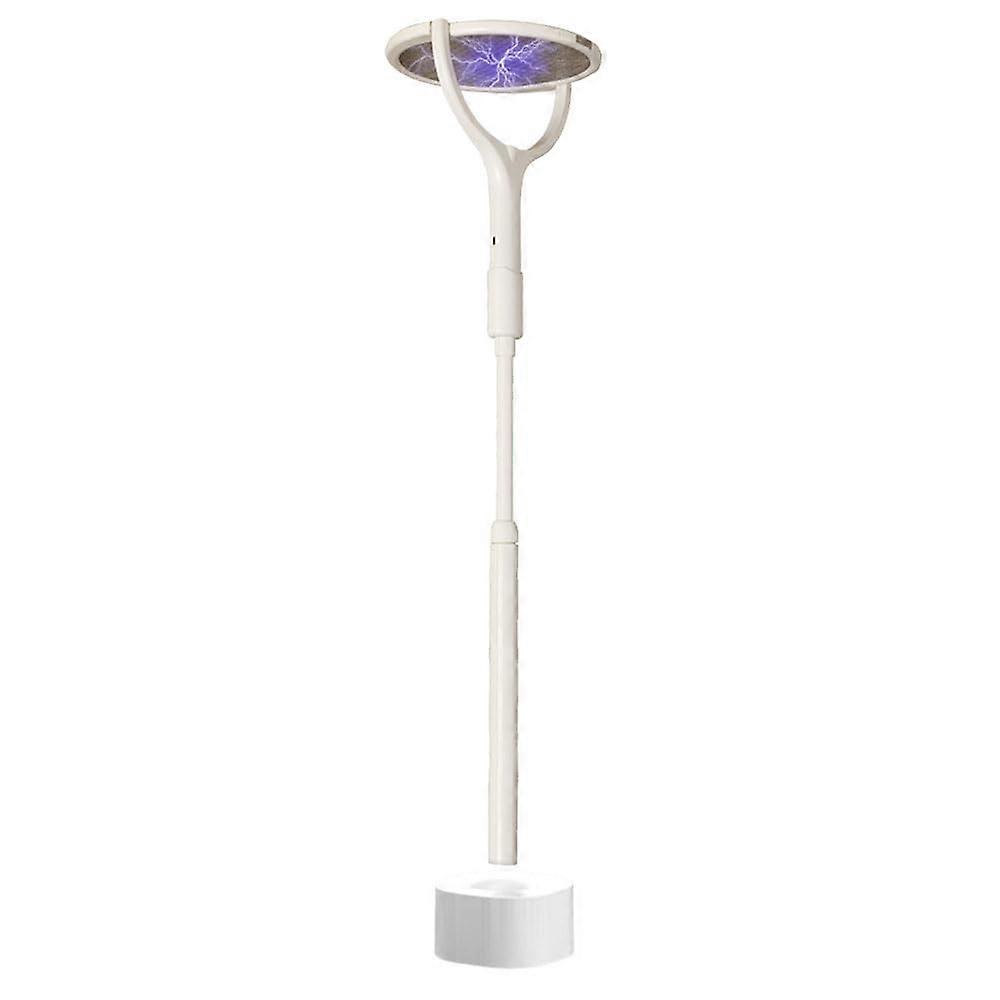 Electric Fly Swatter Rechargeable Indoor Bug Zapper Racket with Telescopic Handle for Mosquito and Spider Removal UK White