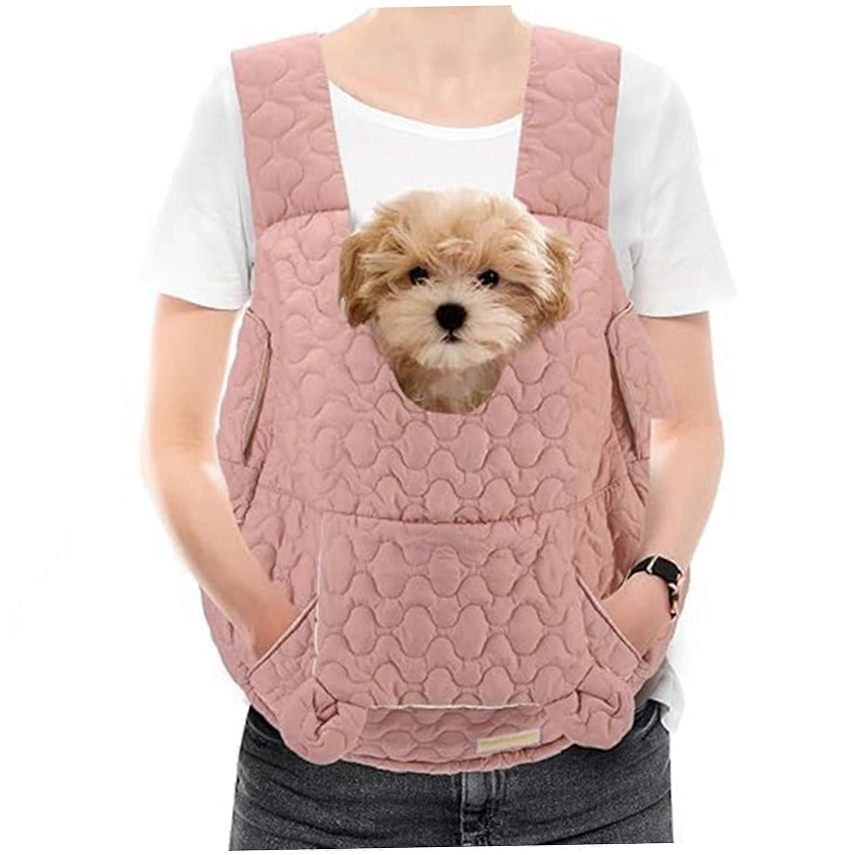 Cat Carrier Backpack for Small Medium Dogs and Cats, Adjustable Front Chest Pet Outing Bag for Travel, Breathable Fabric Design