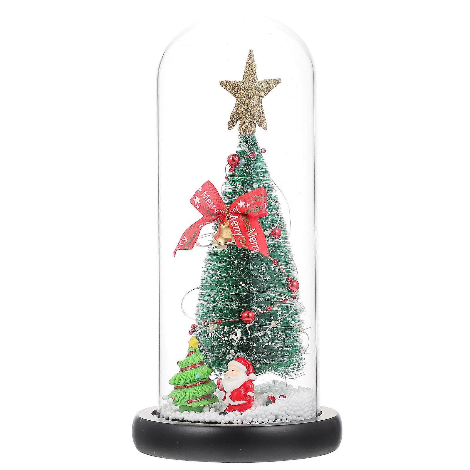 Glass Christmas Tree Ornament Christmas Decorations Multi Color Night Light 1Pc