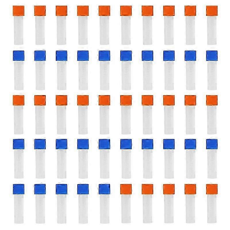 50Pcs 1.8ml Plastic Graduated 0.063oz Cryovial Test Tube Sample Pipe With Seal Cap