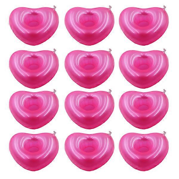12 Pcs Inflatable Drink Holders Floating Drink Holders Heart