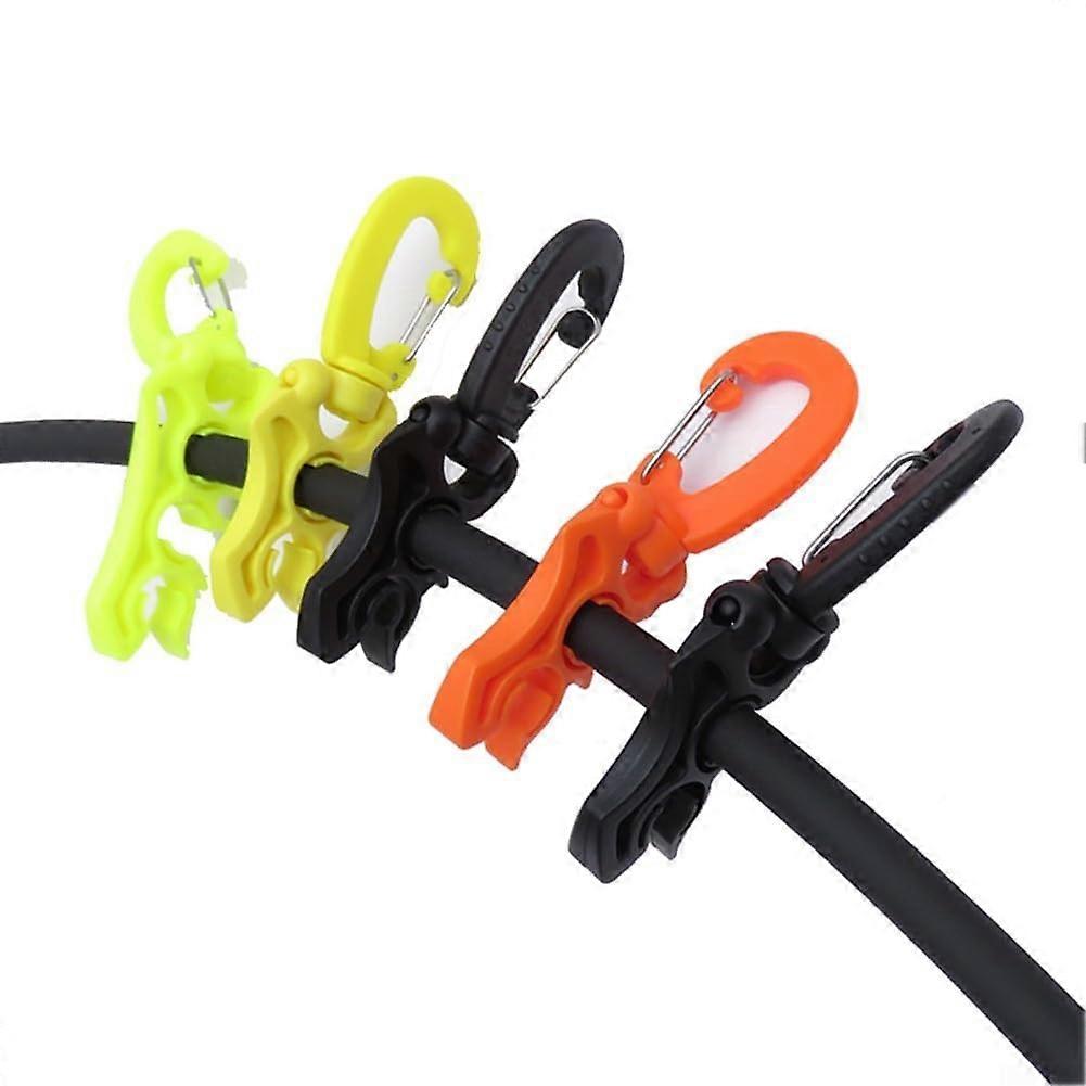 User Friendly Double Hose Holder Clip For Scuba Gear BCD Regulator Compatible Easy Snap Functionality Black 10x6mm