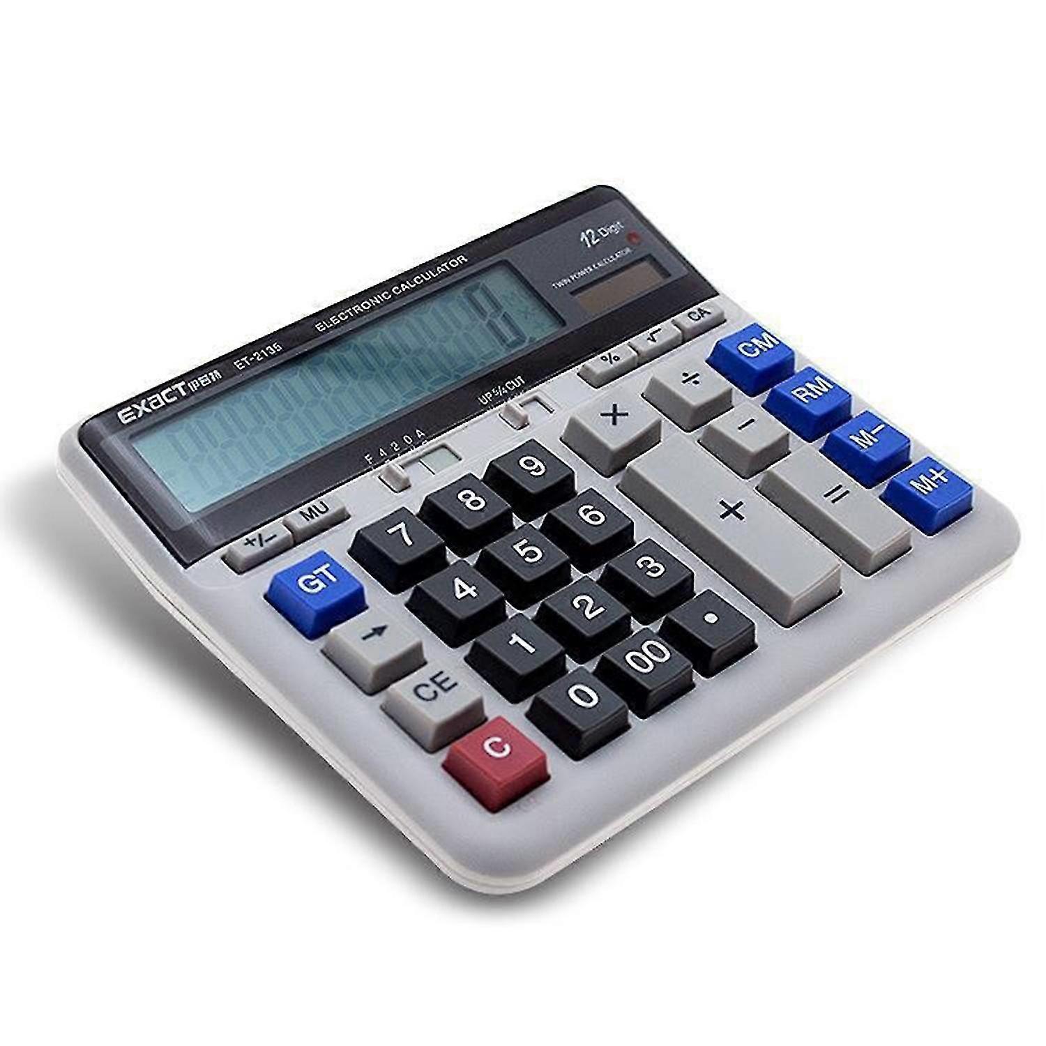 Large Computer Electronic Calculator Counter Solar & Battery Power 12 Digit Display Multi-functional