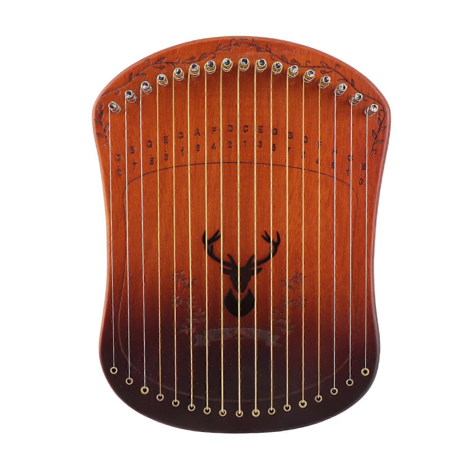 17 String Lyre Harp Portable Solid Beech Wood Musical Instrument with Tuning Wrench Picks for Beginners Kids Adults