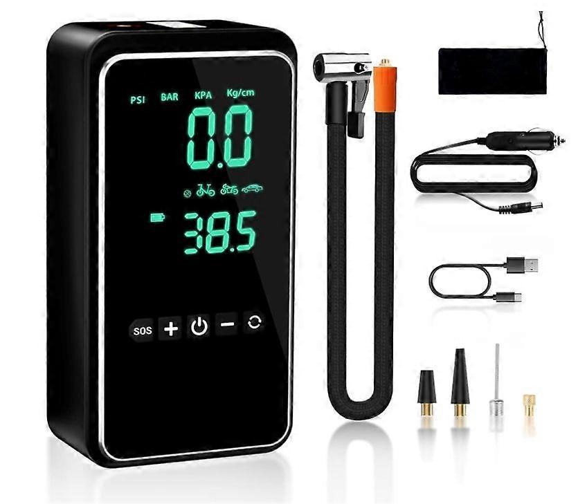 Tire Inflator Portable Air Compressor, 150PSI Air Pump for Car Tires with 25000mAh Battery, 3X Faster Inflation with Accurate Pressure LCD Display(Bla