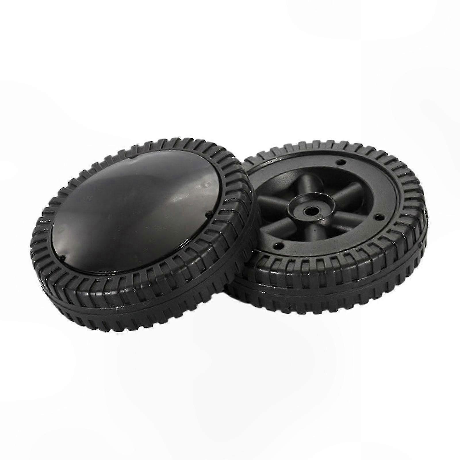 6-Inch Black Smooth Rolling Wheels for BBQ Grills, 2-Pack Replacement Tires