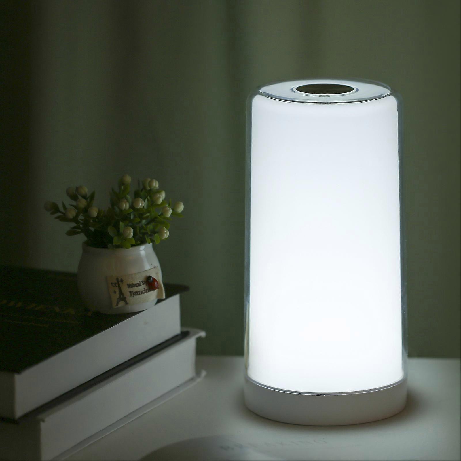 Neoglint Touching S-ensor Bedside Light with Memory Function Dimmable Table Lights White & Warm White & Color Changing RGB Lighting Portable Night La