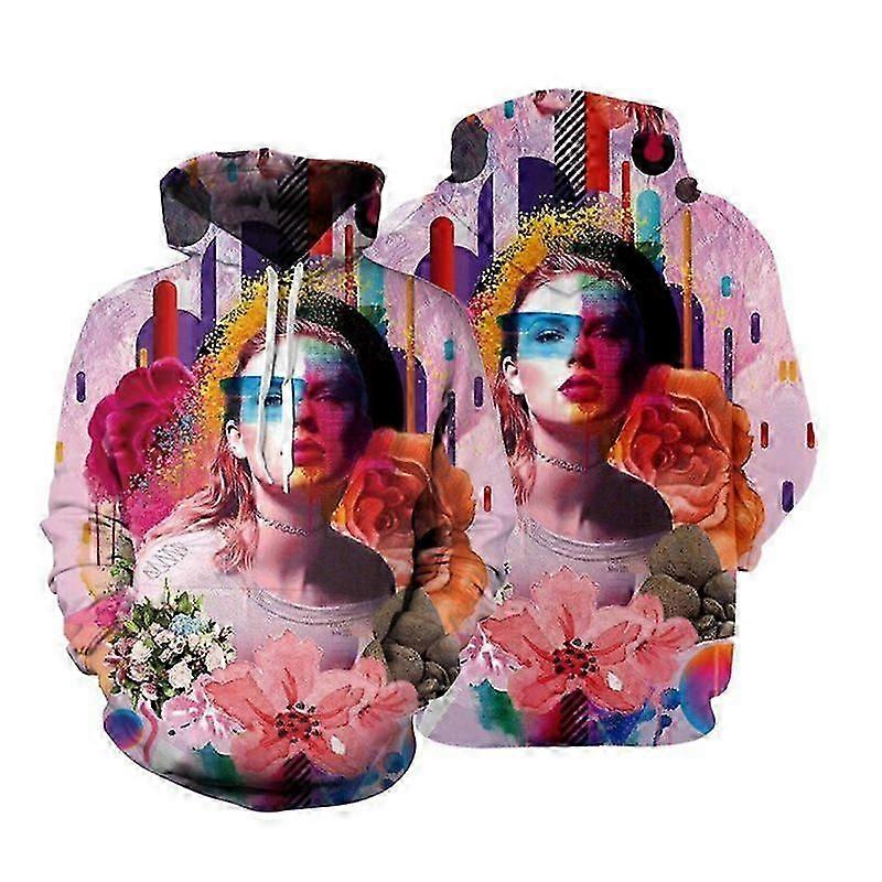 Taylorus Weifte Pullover Digitaldruck lässiger Kapuzenpullover