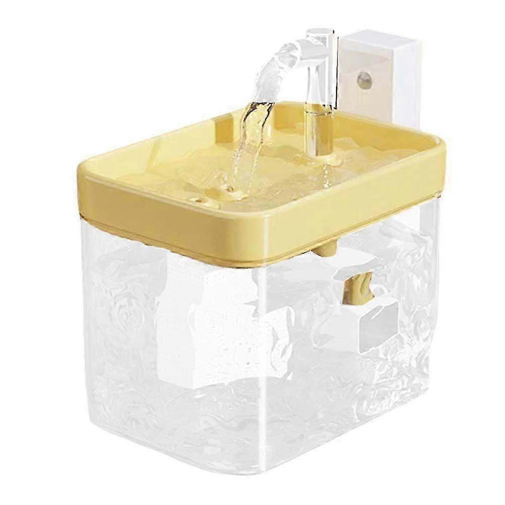 Automatic Circulation Drinking Water Dispenser Unplugged Wireless Induction Fountain 1.5l Large Pet