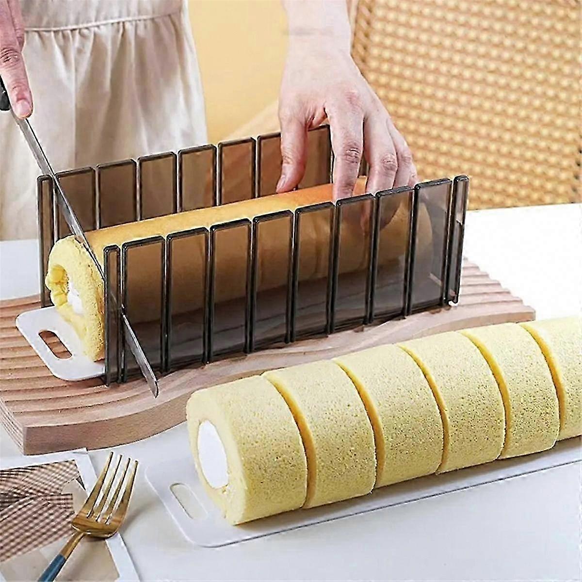 Cake Roll Cutter with Thickness Guide - Food Grade Professional Baking Slicer Tool with Pad