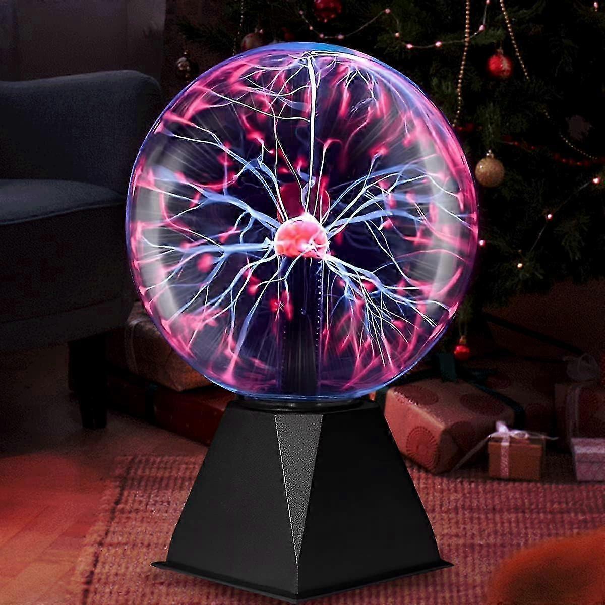 4 inch Solid State Music Voice Control Electrostatic Sphere Flashing Light Touchable Artificial Lightning Spark Gap Arc Generator Multifunctional Des