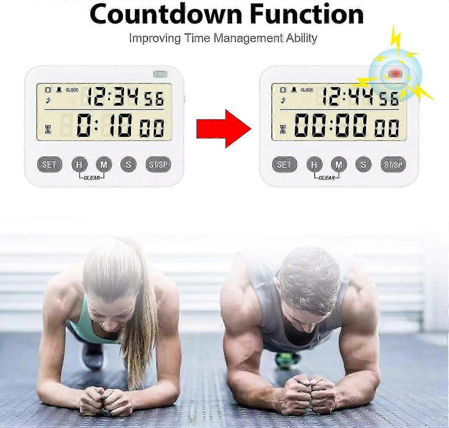 Digital Kitchen Timer, 24-hour Clock, Daily Alarm Clock, Count Down/up Kitchen Clock Timer With Large Lcd Display