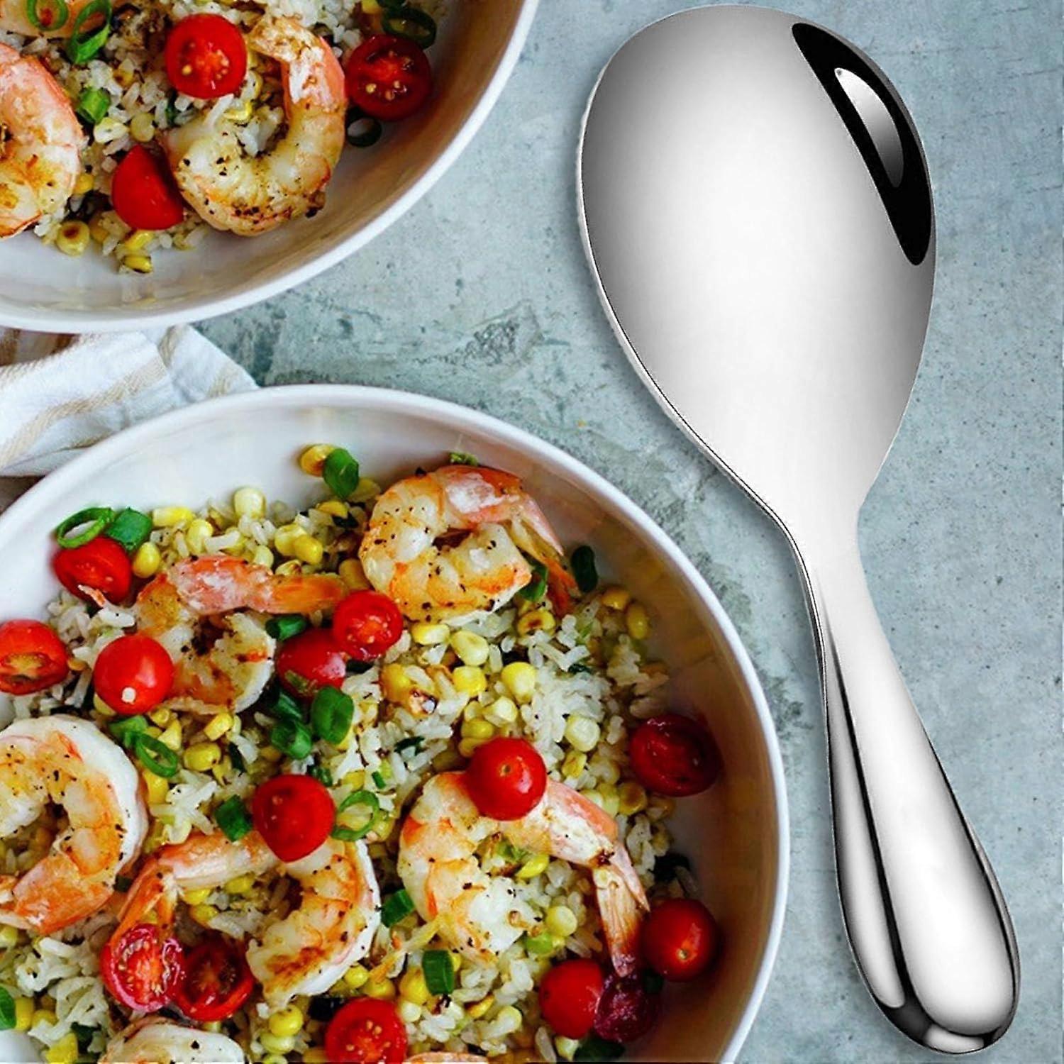 Spoon For Rice Cooker, Stainless Steel Rice Spoon, Large Thickened Rice ...