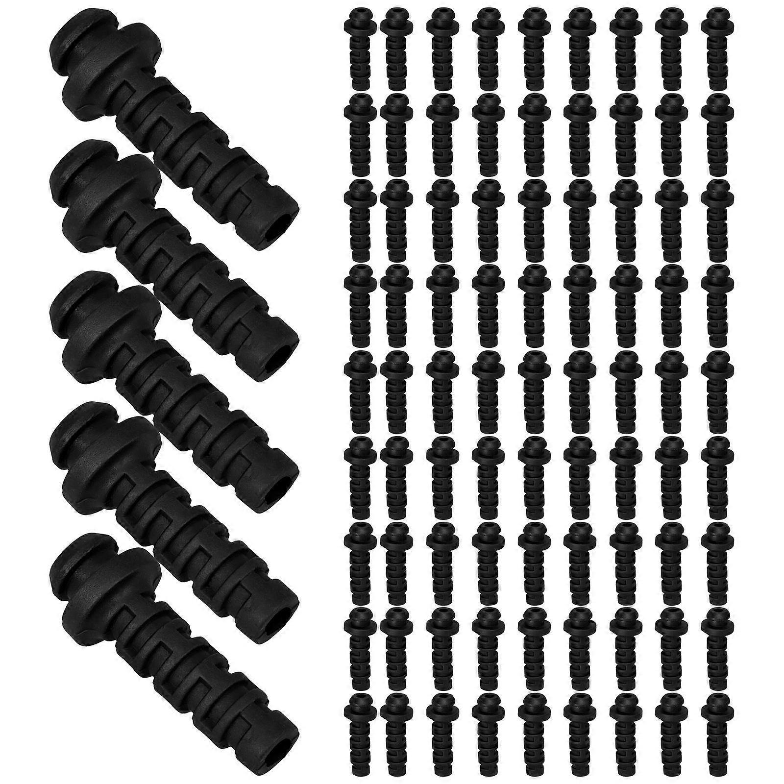 Strain Relief Cord Connector for Electrical Wire Protection 10Pcs Black ABS Material