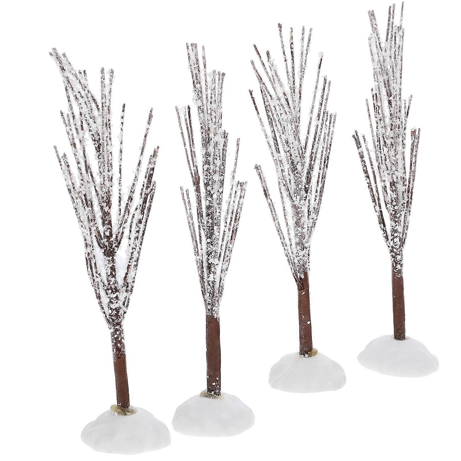 DIY Iron Wire Tree Figurine for Home Decor with Snow 16Pcs Collection