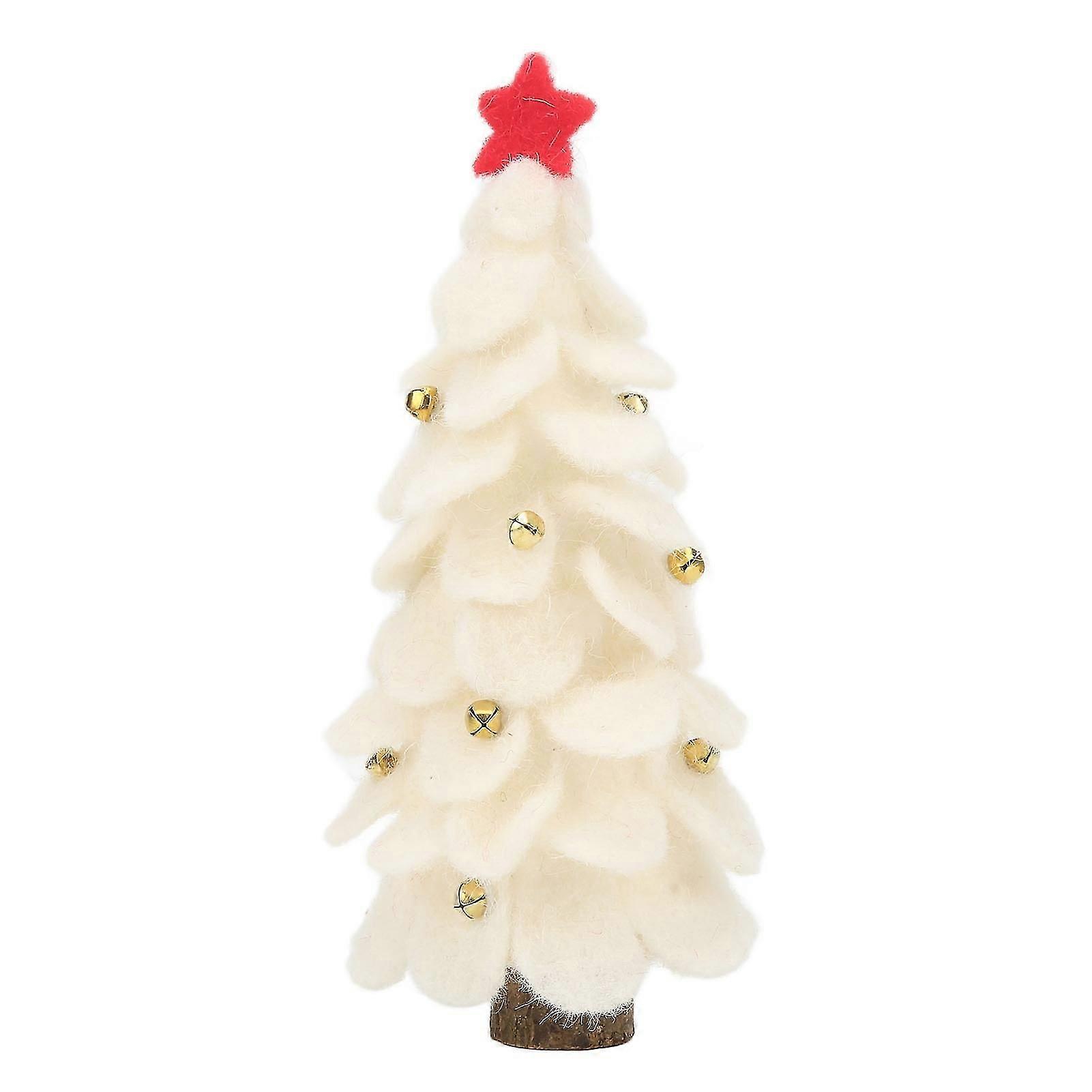 Christmas Decoration: Large White Wool Felt Tree Ornament - 2023 New Year Party Dcor