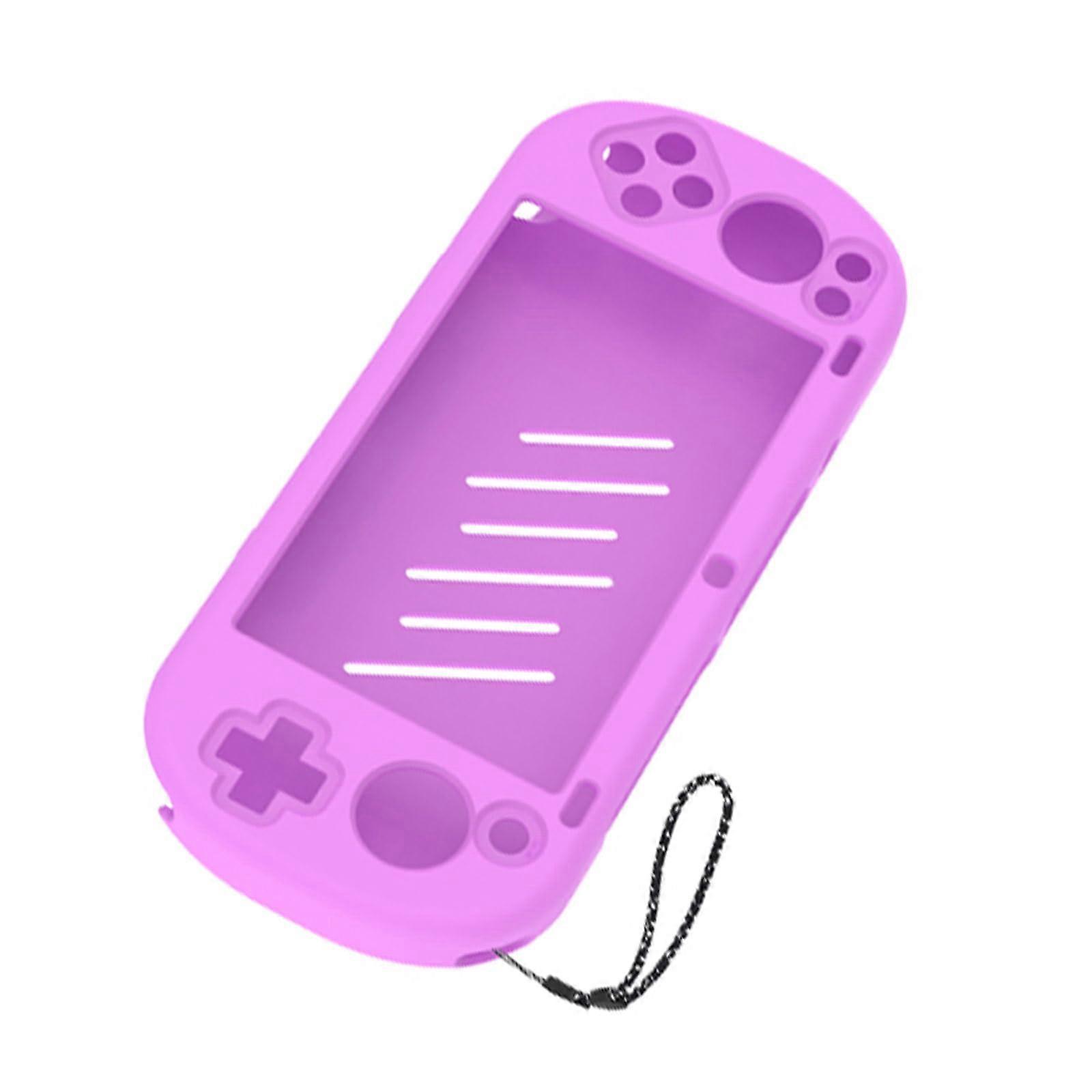 Console Housing Protector Case With Lanyard, Full Coverage Skin, Shockproof Silicone Cover For Trimui Housing, Purple
