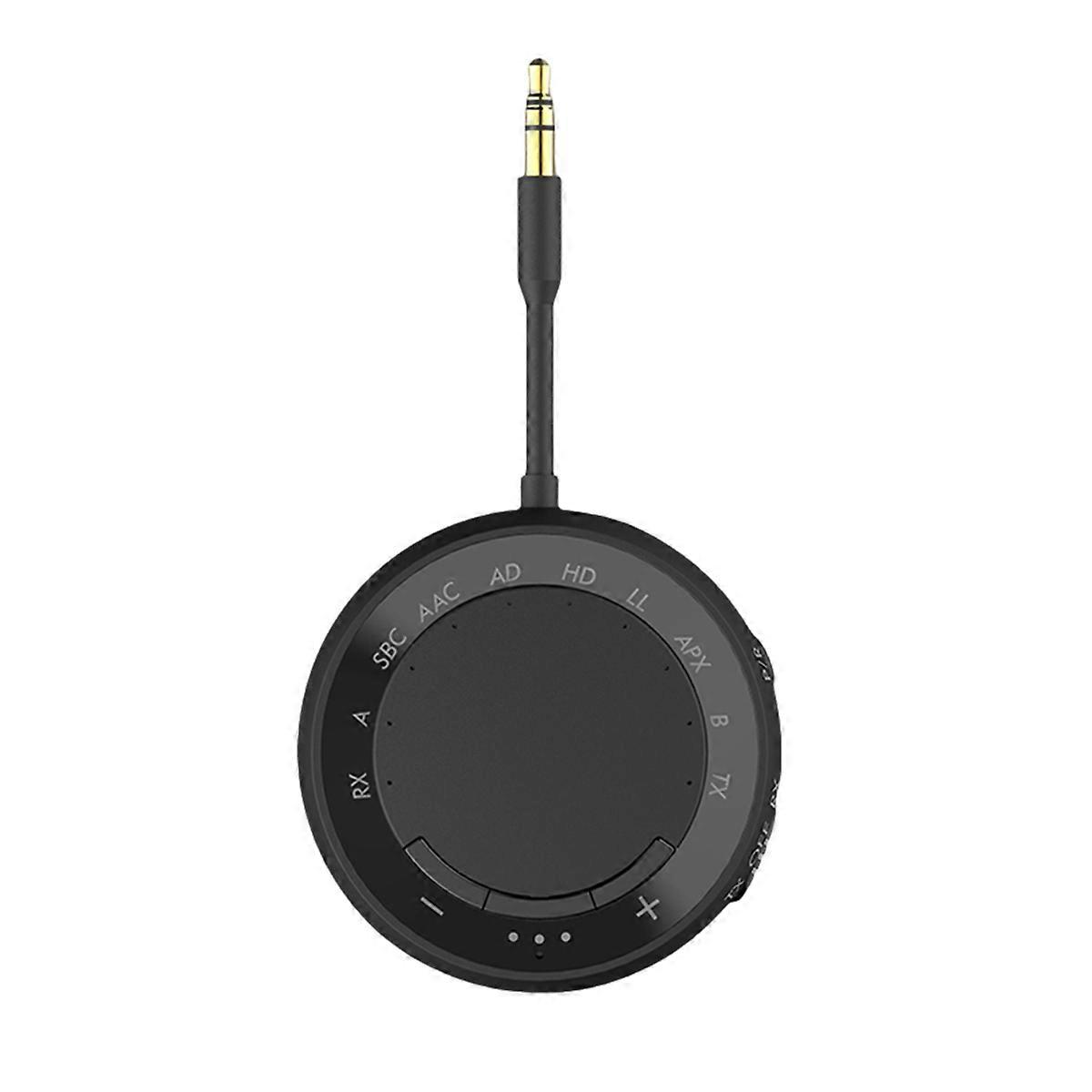 Bluetooth 5.4 Transmitter Receiver for 2 Headphones Low Latency/HD AUX Wireless Audio Bluetooth Airplane Adapter Black