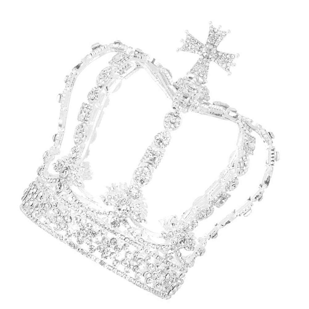 Bridal Silver Rhinestone Tiara Crown for Wedding Use 3Pcs Set
