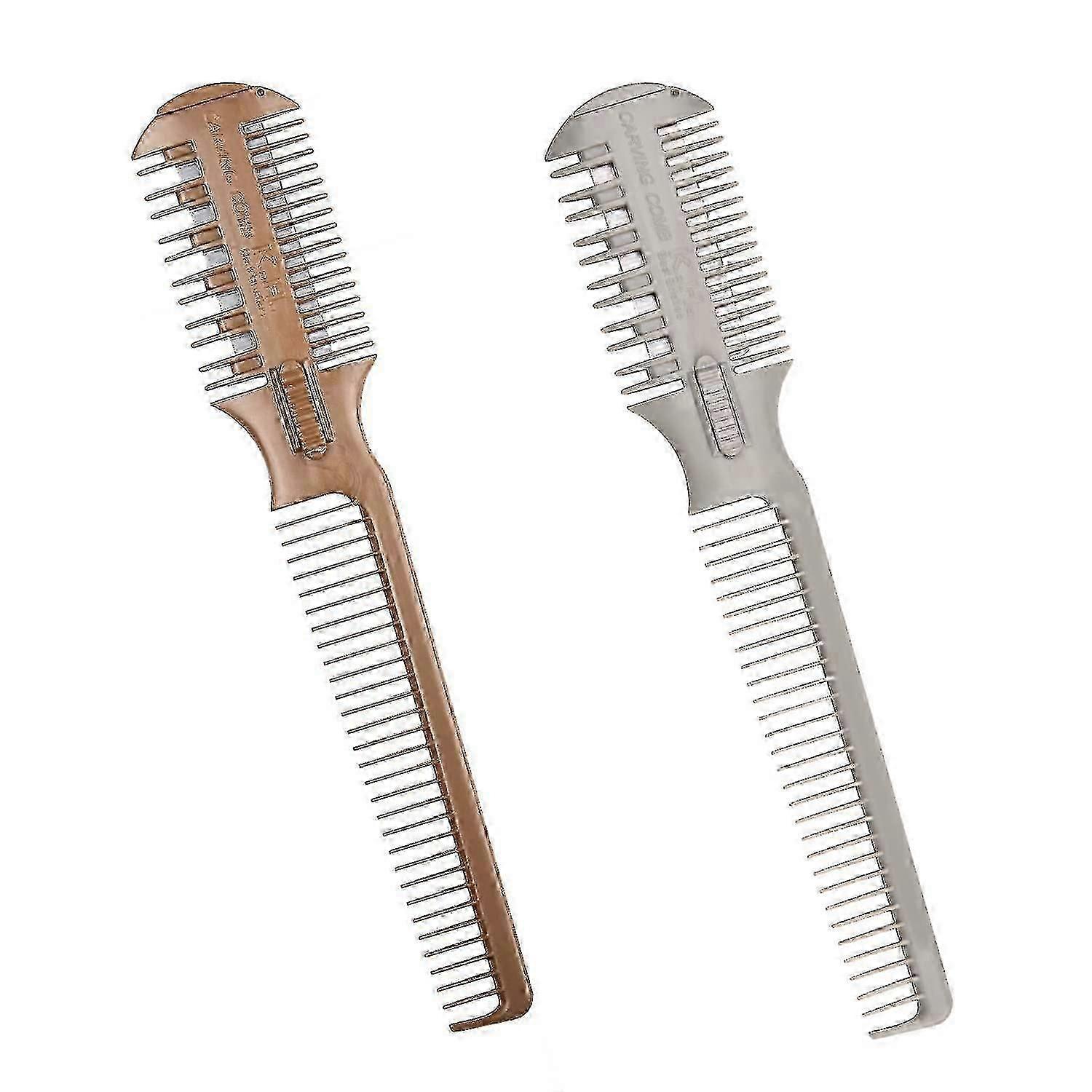 刃付きデュアルサイドヘアカットコーム2個