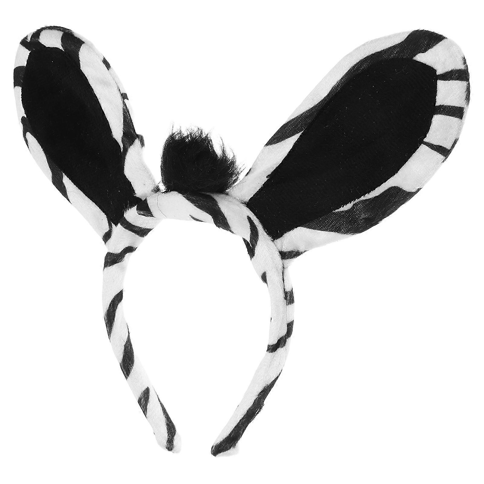 Costume Headbands Soft Plush Zebra Ears for Cosplay 2Pcs Animal Outfit