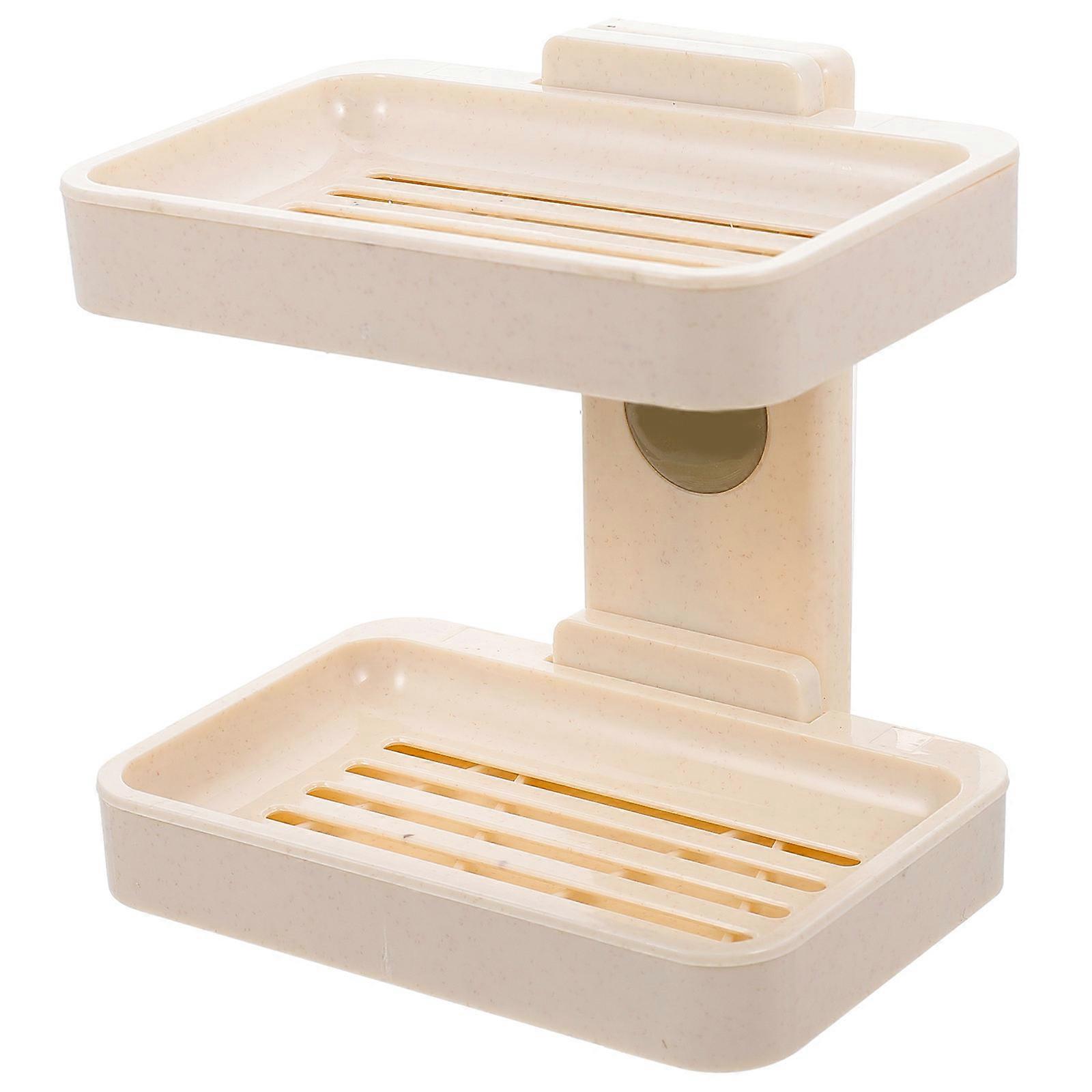 Wall Hanging Soap Box for Storage Use Waterproof Double Layer Soap Holder