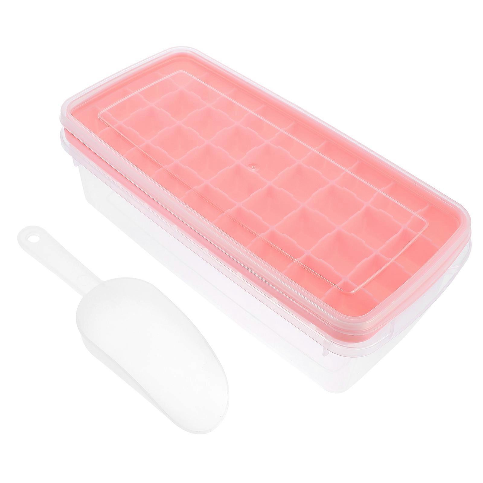 Ice Cube Tray Silicone Mold for Creative Ice Making with 2Sets Pink